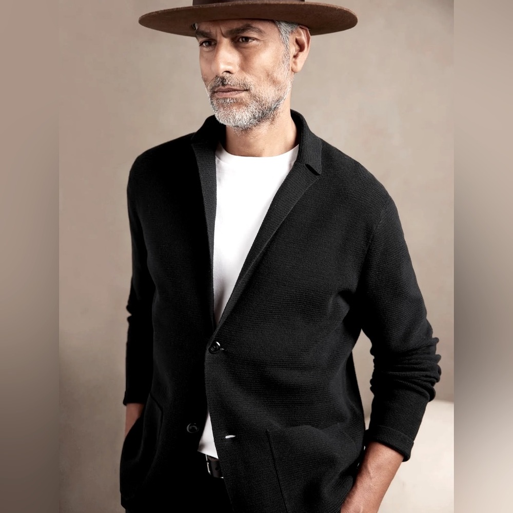 Banana Republic Milano cotton sweater blazer